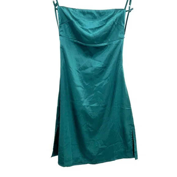 Lucy in the Sky satin slip dress y2k 90 retro green main character chic XS - Picture 2 of 15